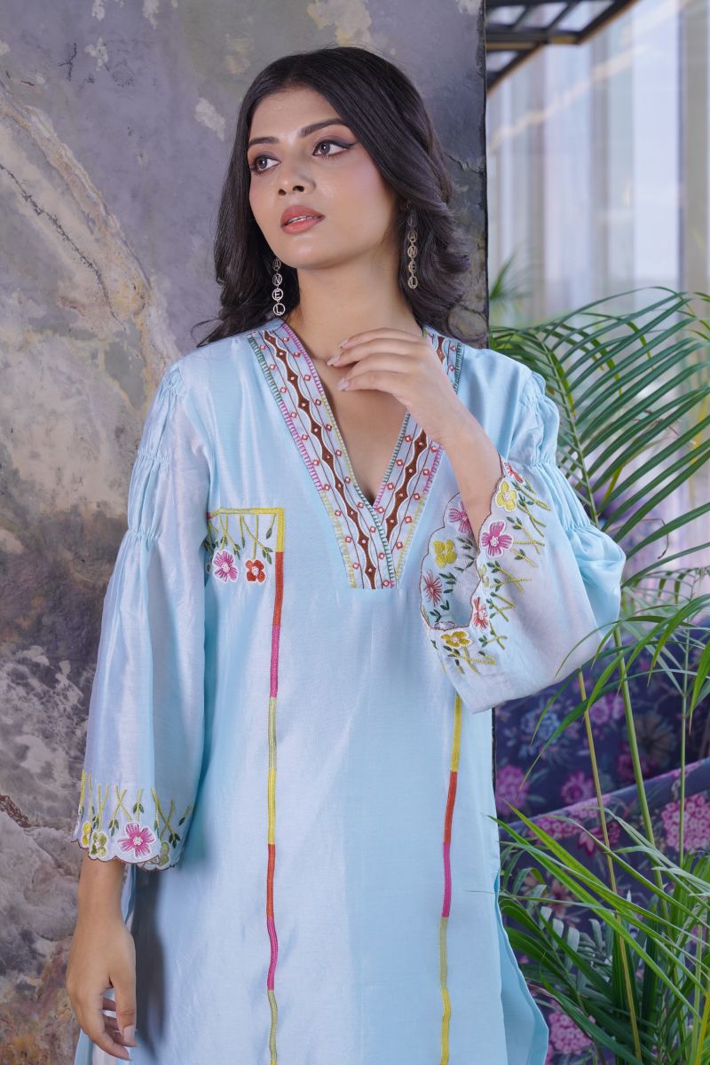 Dress Crafted From Chanderi Fabric