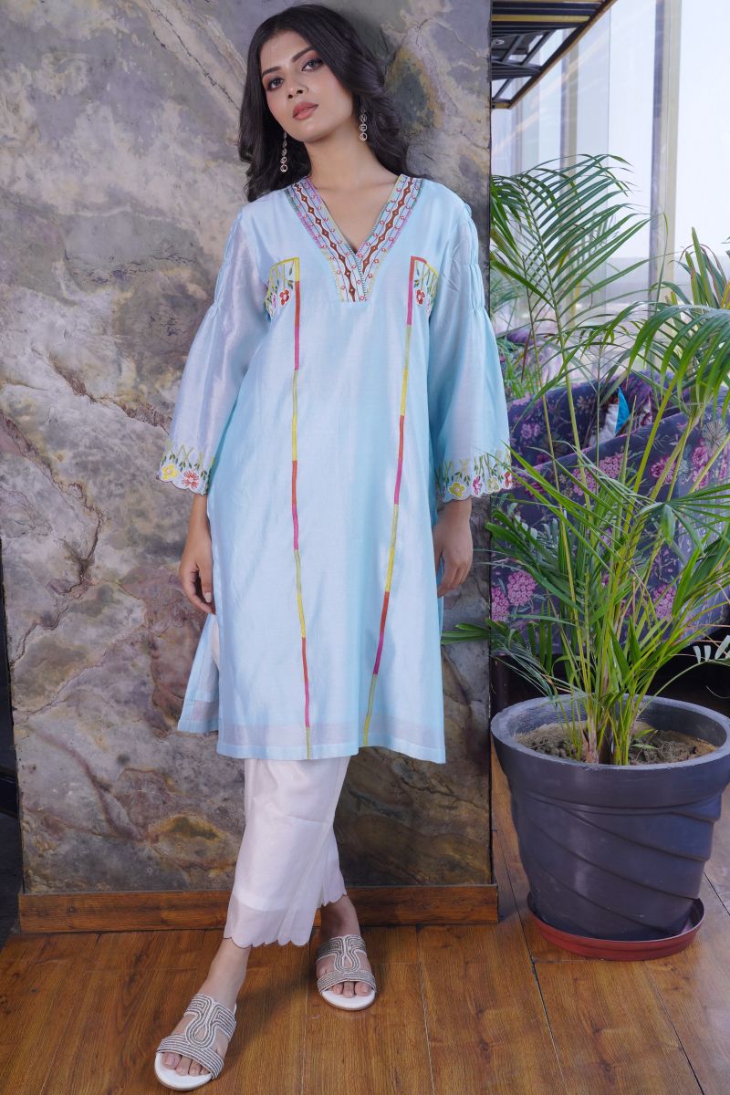 Dress Crafted From Chanderi Fabric