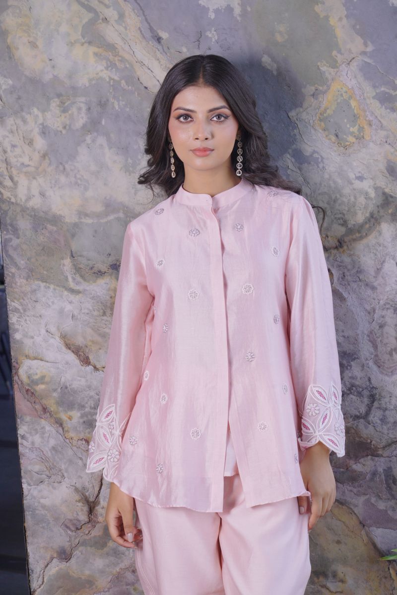 Chanderi Cord -Set With Resham Mooti