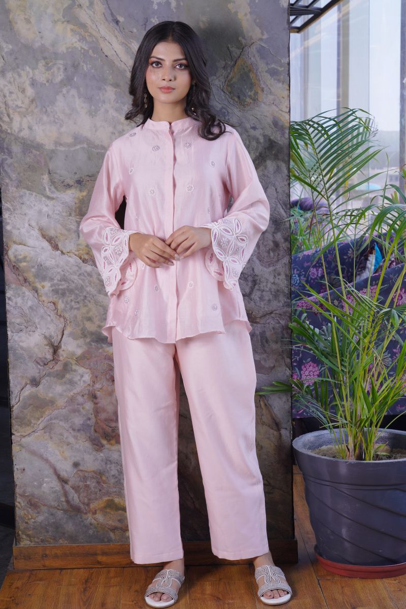 Top An Chanderi Fabric One Side Work Down