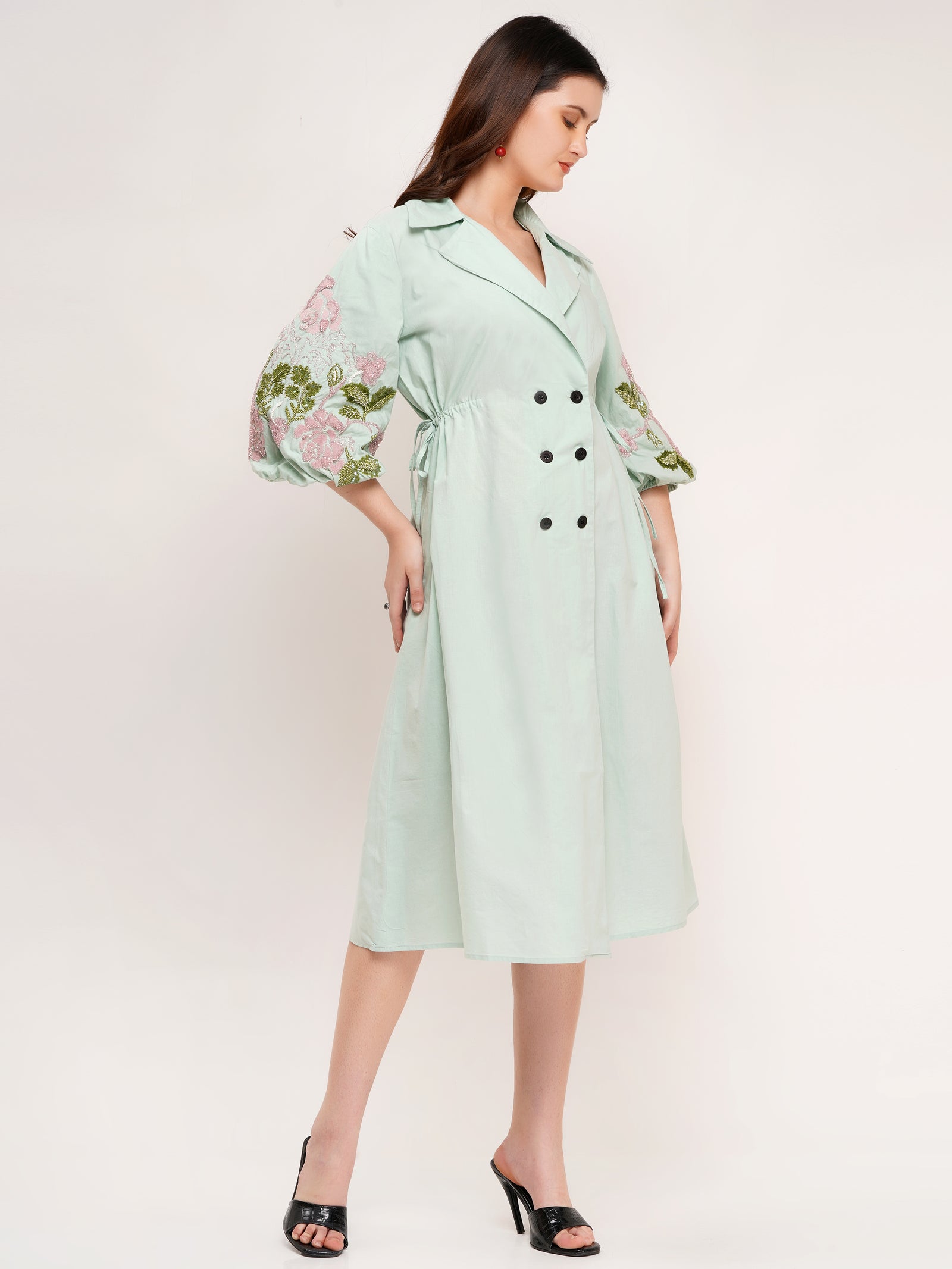 Effortlessly Chic Mint Green Poplin Dress