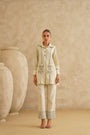 Cream Embellished Pocket
 Tunic Set