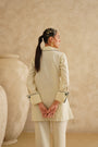 Cream Embellished Pocket
 Tunic Set