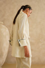 Cream Embellished Pocket
 Tunic Set