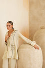 Cream Embellished Pocket
 Tunic Set
