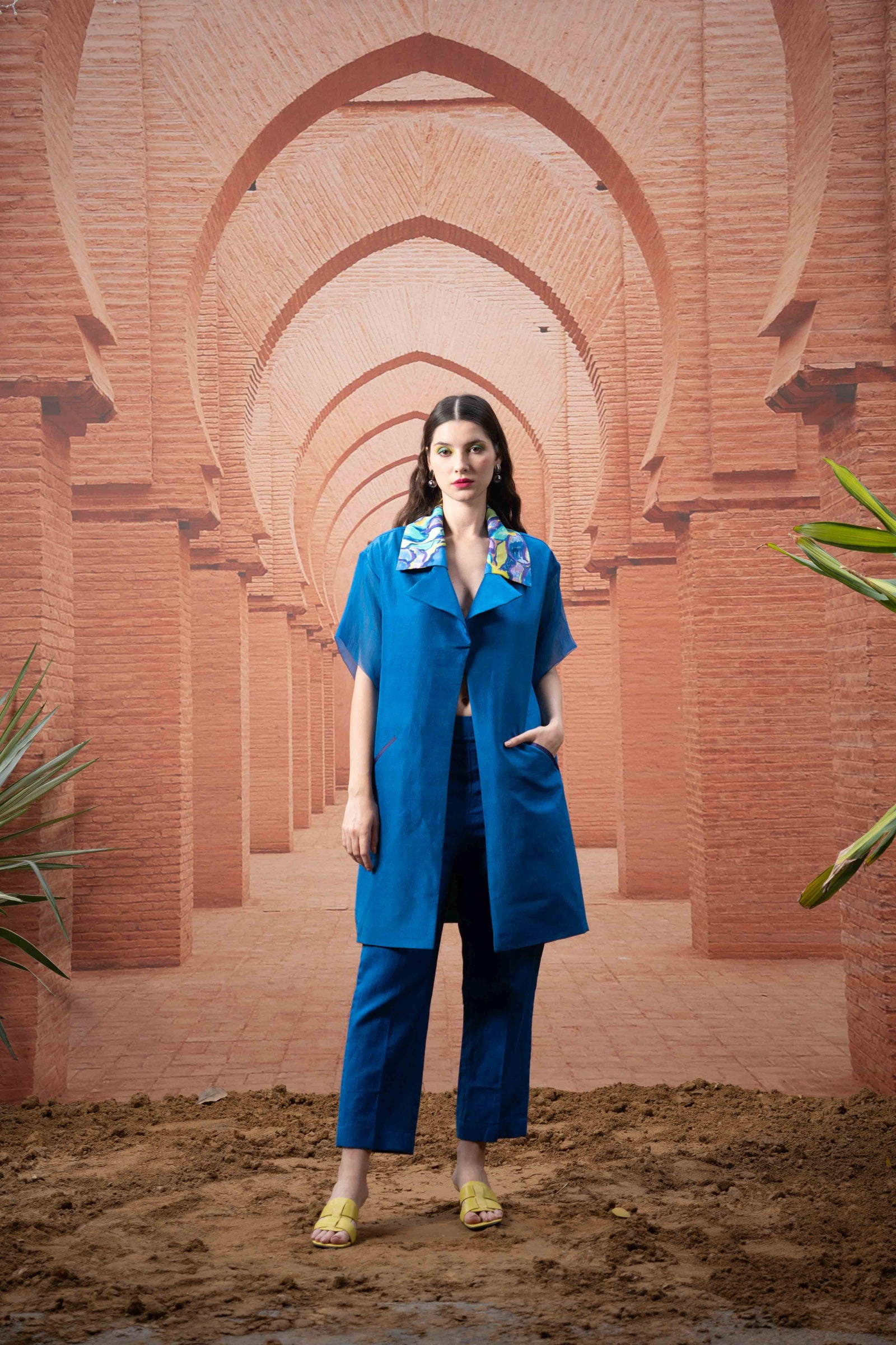 Oversized collar jacket co-ord set