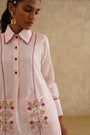 Pink Embellished Pocket
 Tunic Set