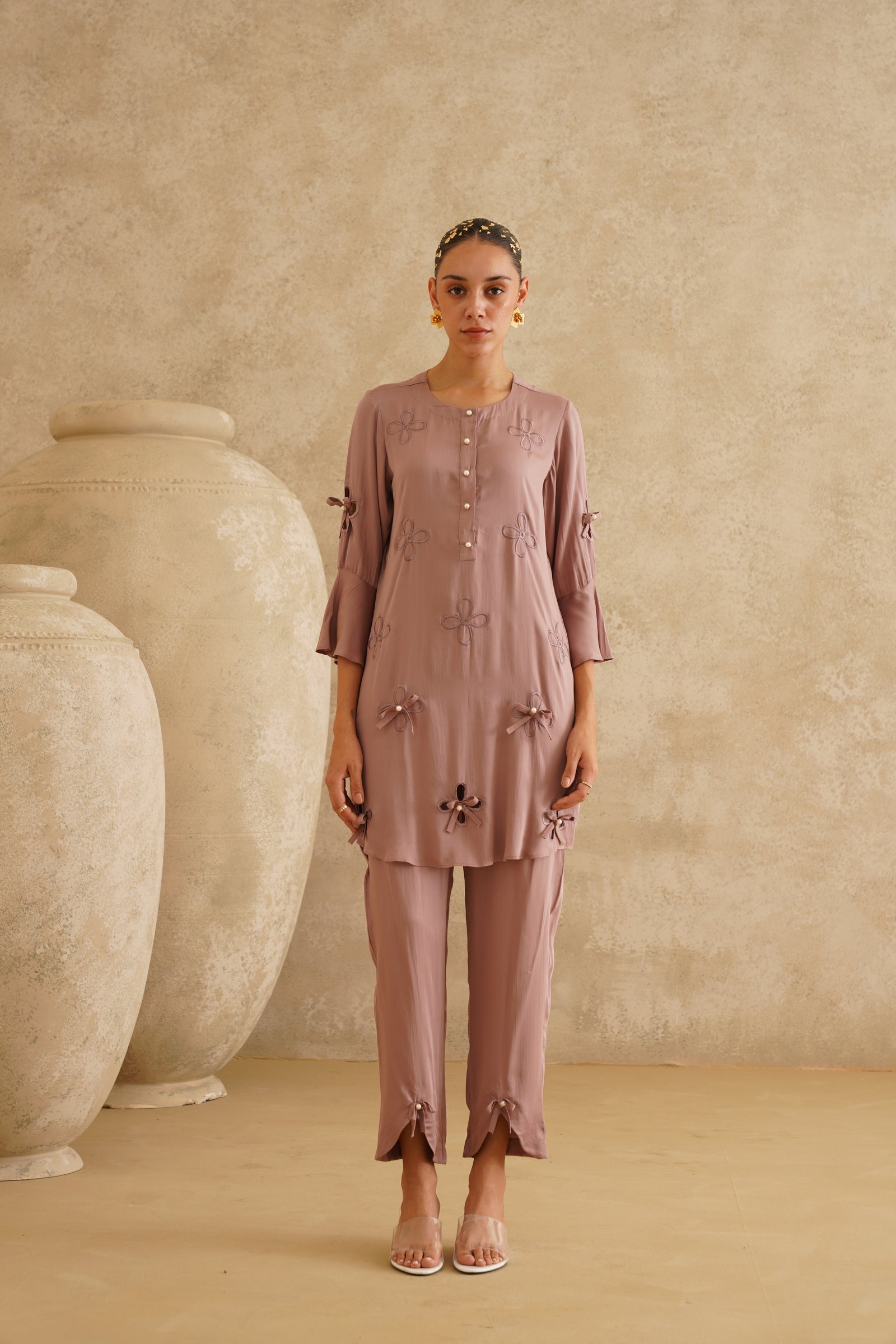 Rose Gold Pink Bow Set