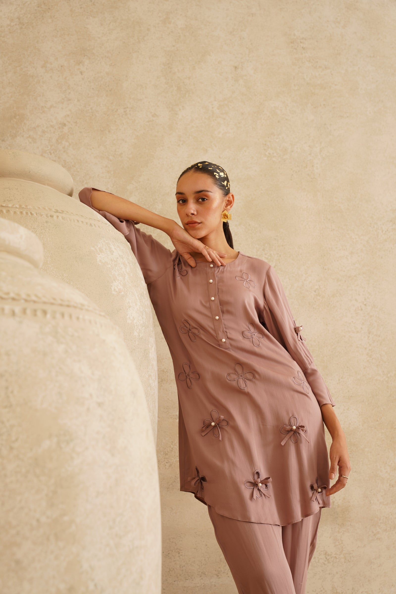 Rose Gold Pink Bow Set