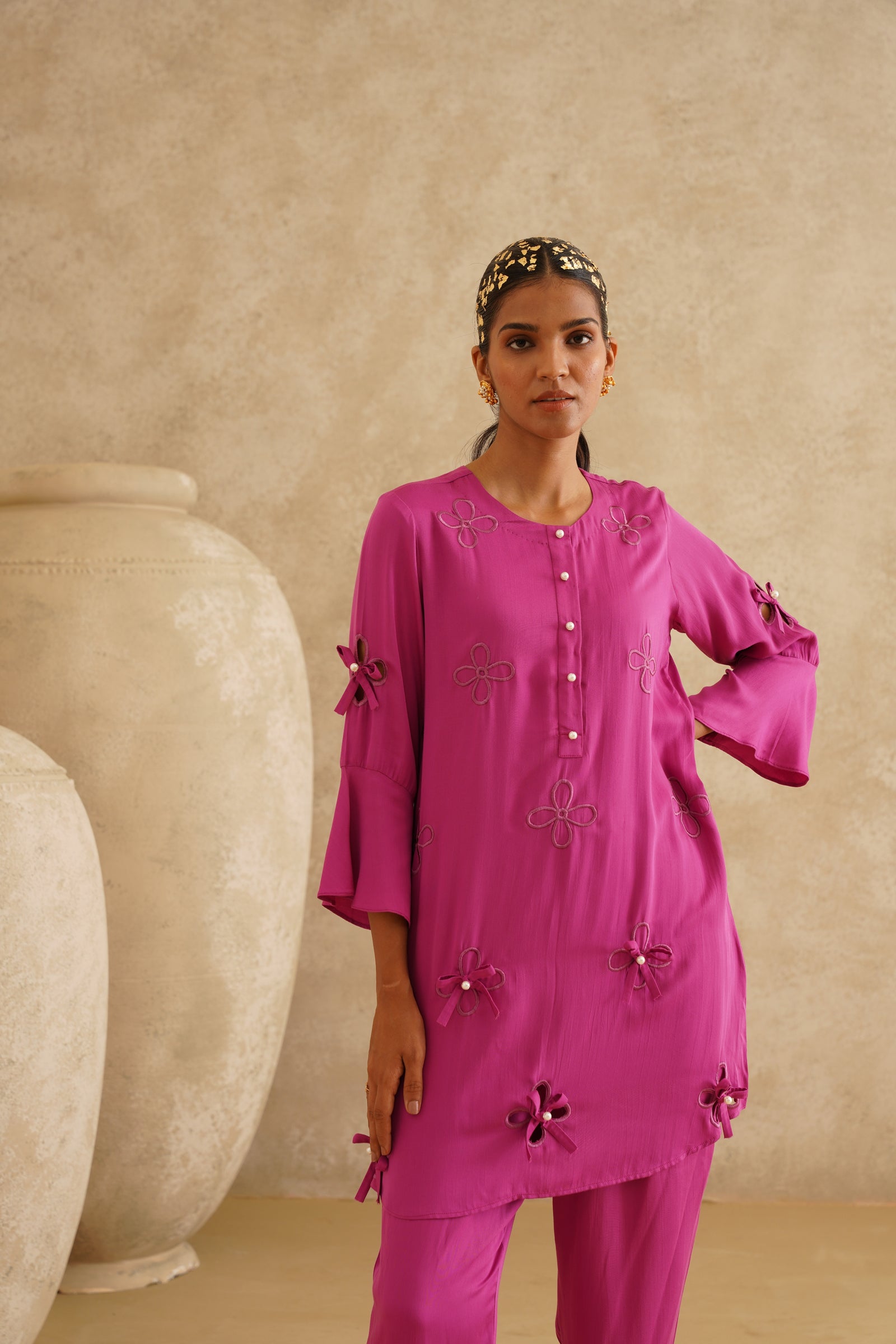 Fuchsia Pink Bow Set