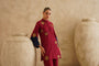 Maroon Metallic Flower 
Tunic Set