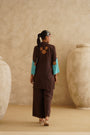 Brown Metallic Flower
 Tunic Set