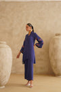 Navy Cutwork Sleeve 
Tunic Set
