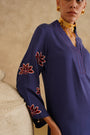 Navy Cutwork Sleeve 
Tunic Set