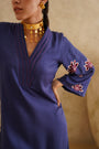 Navy Cutwork Sleeve 
Tunic Set