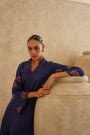 Navy Cutwork Sleeve 
Tunic Set
