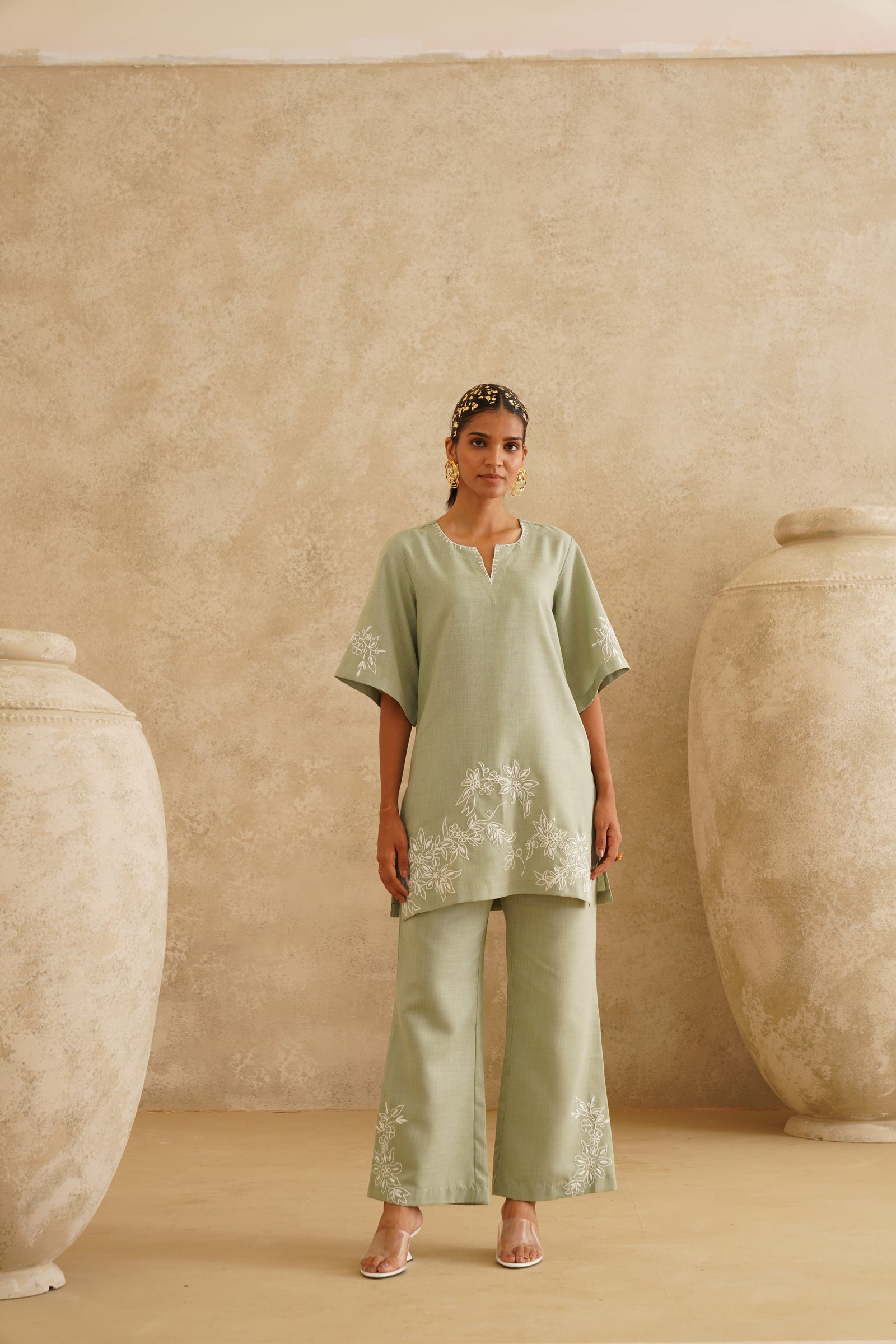 Sage Garden Embroidered
Tunic Set