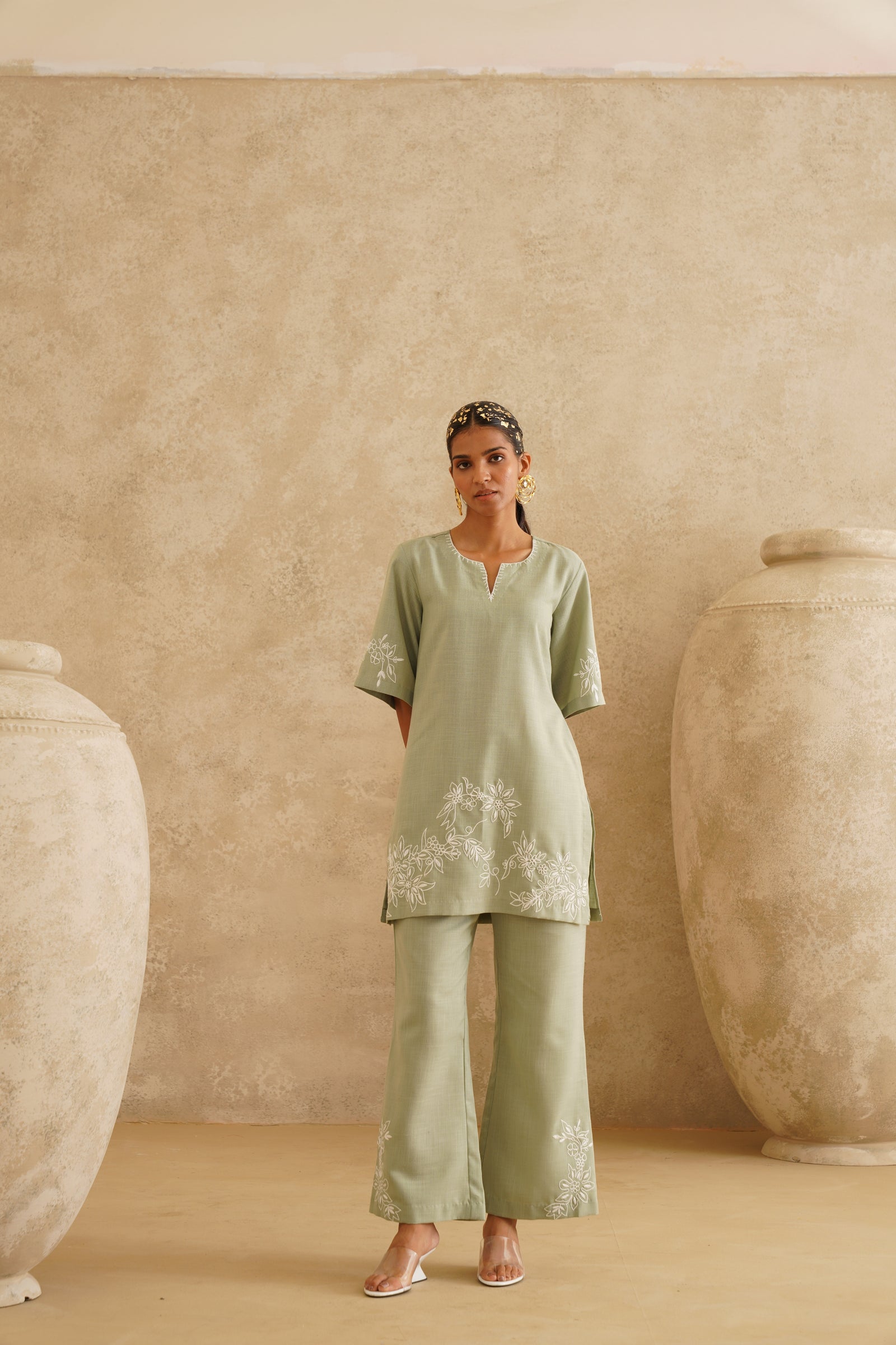 Sage Garden Embroidered
Tunic Set