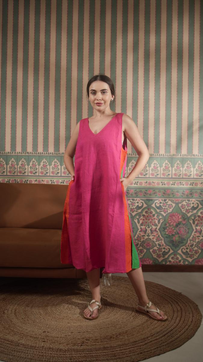 Pure Linen Solid Dresses