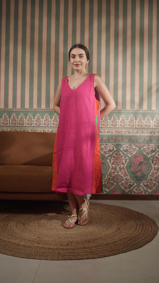 Pure Linen Solid Dresses