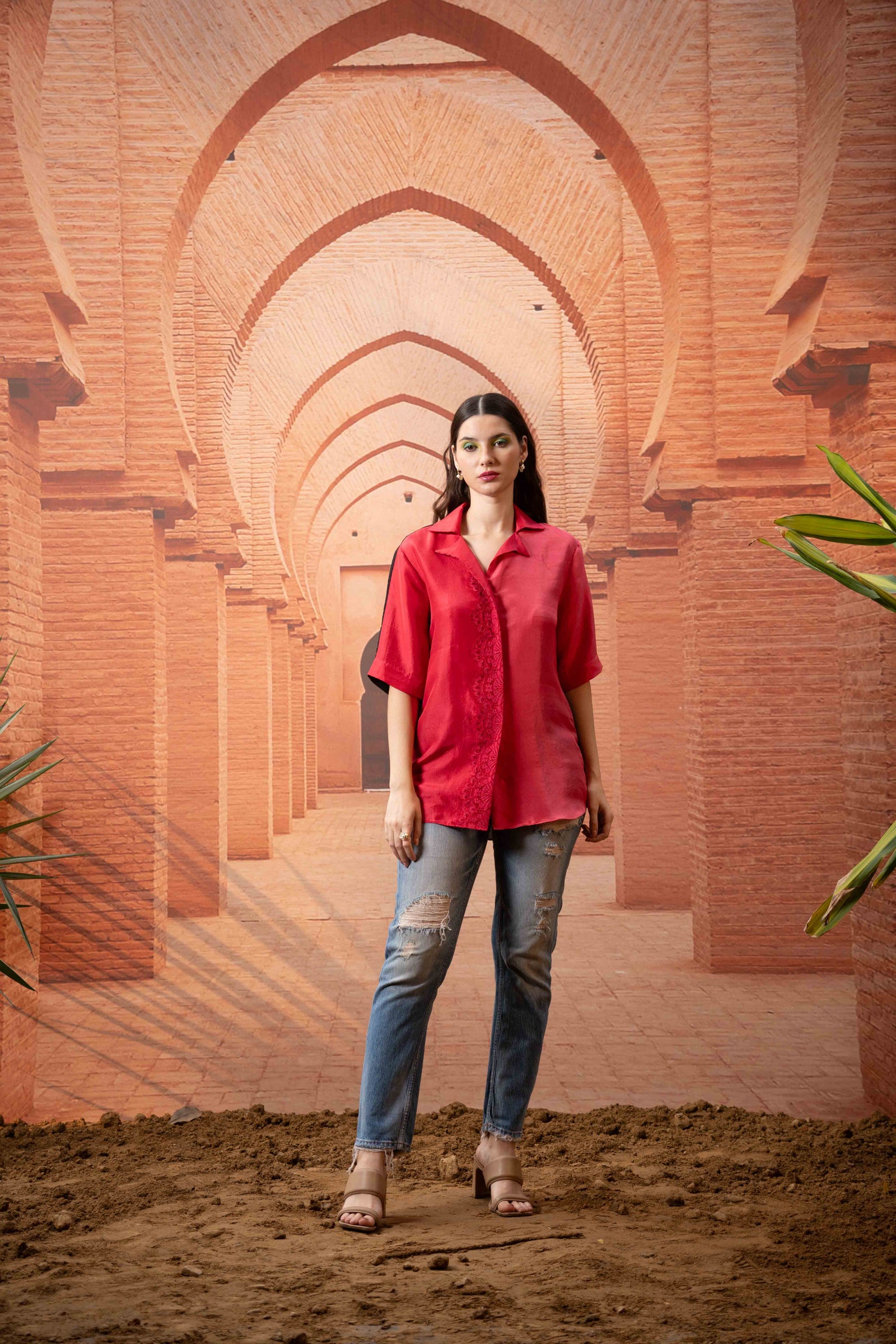 Pink n pink lace shirt