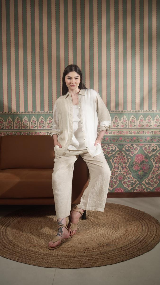 Color Block Linen Co-Ord Set