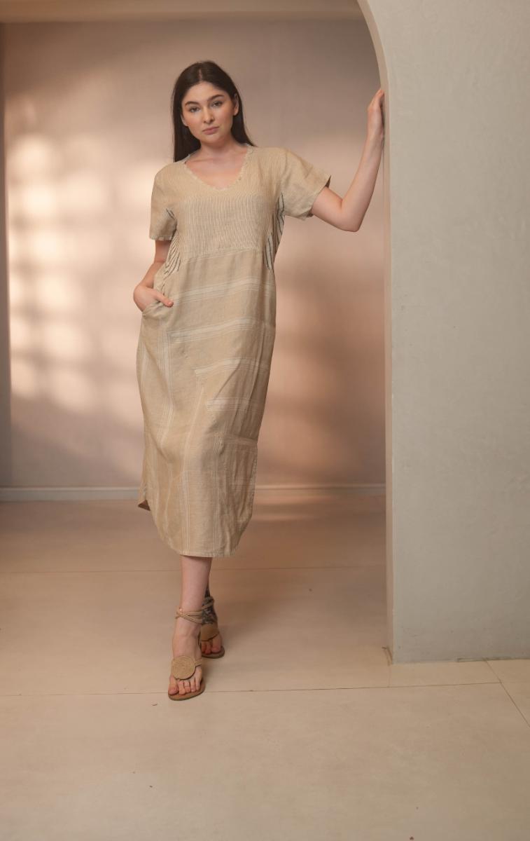 Ora Dresspatchwork Combo 01 Sand Multi