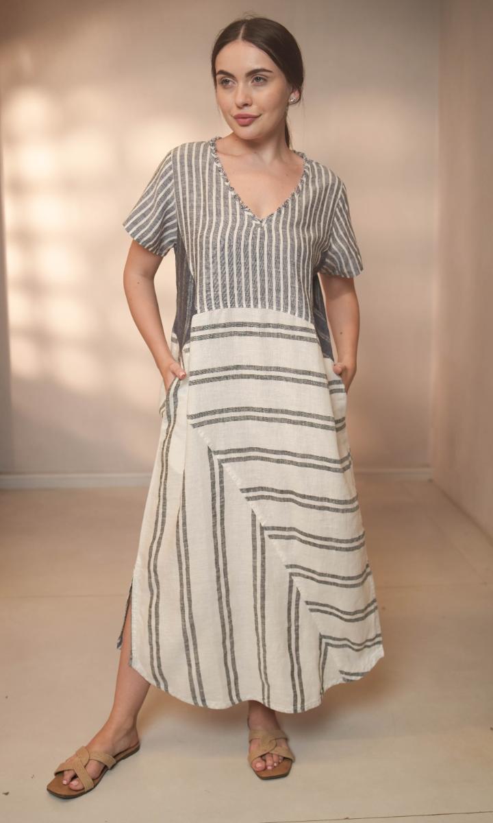 Ora Dresspatchwork   Combo 2    Indigo White Multi