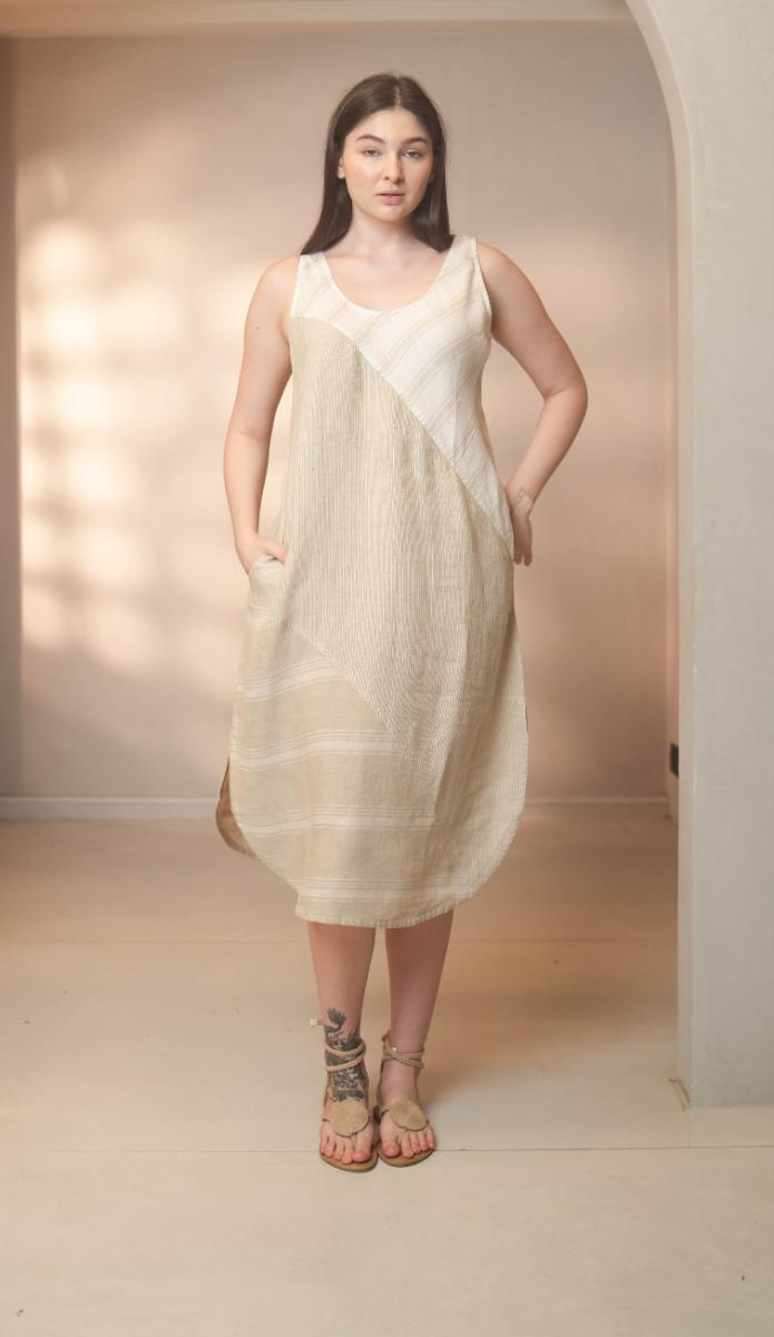 Isabella Dresspatchwork Combo 01 Sand Multi