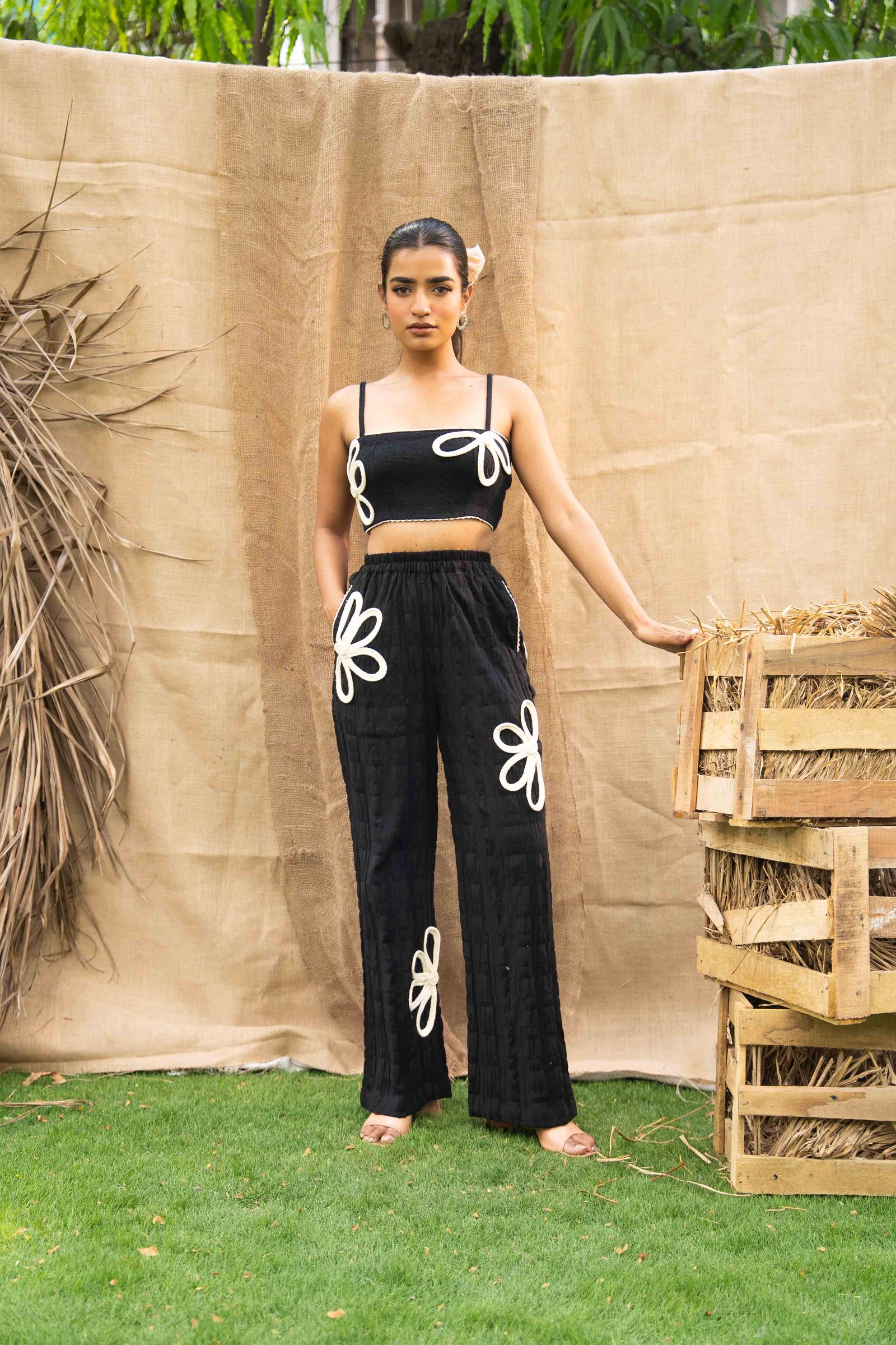 A Set Of 3, Consists Of A Sheer Checkered Shrug