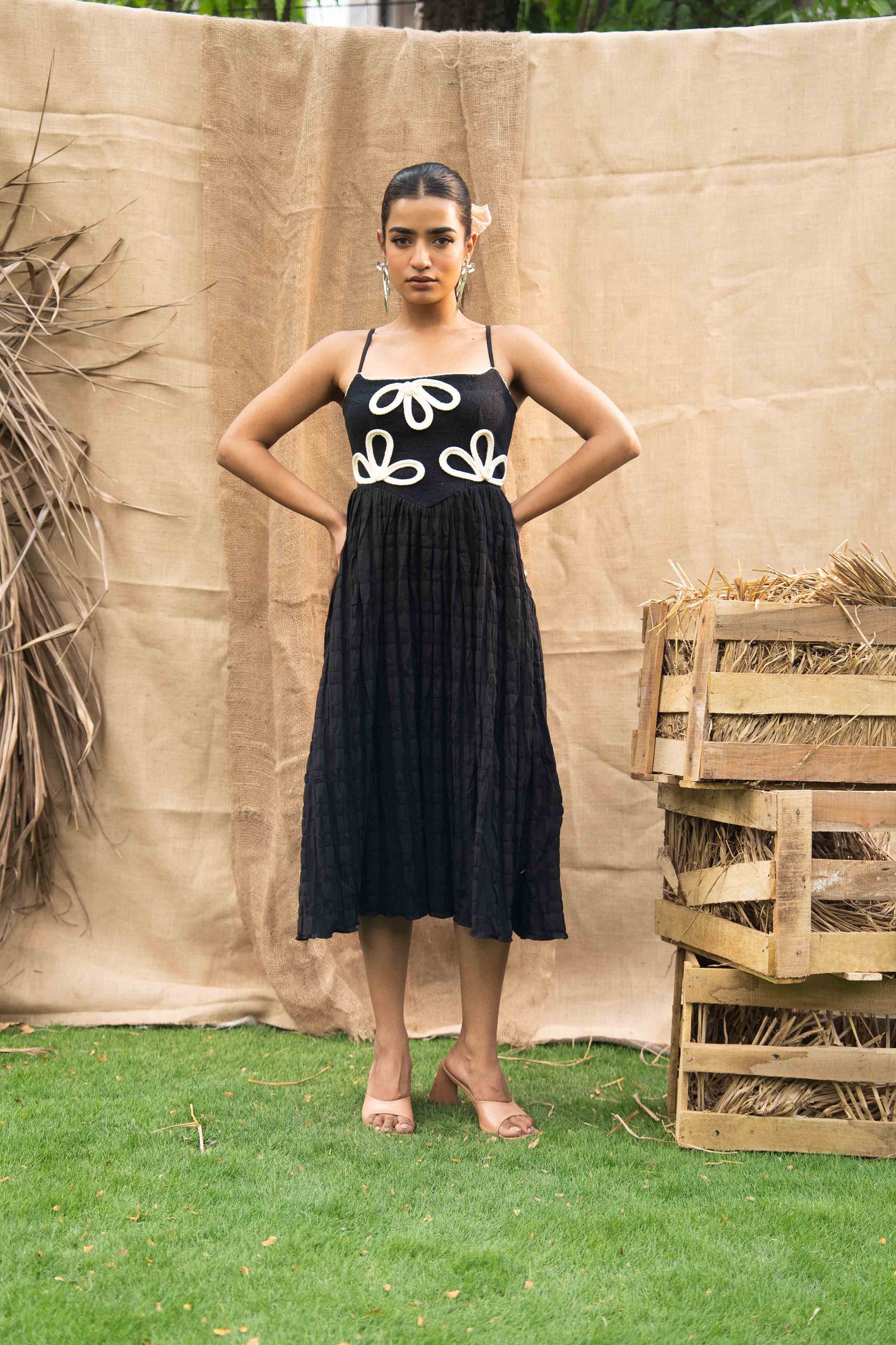 A Fit And Flare Dress, Adorned With Handembroidered
