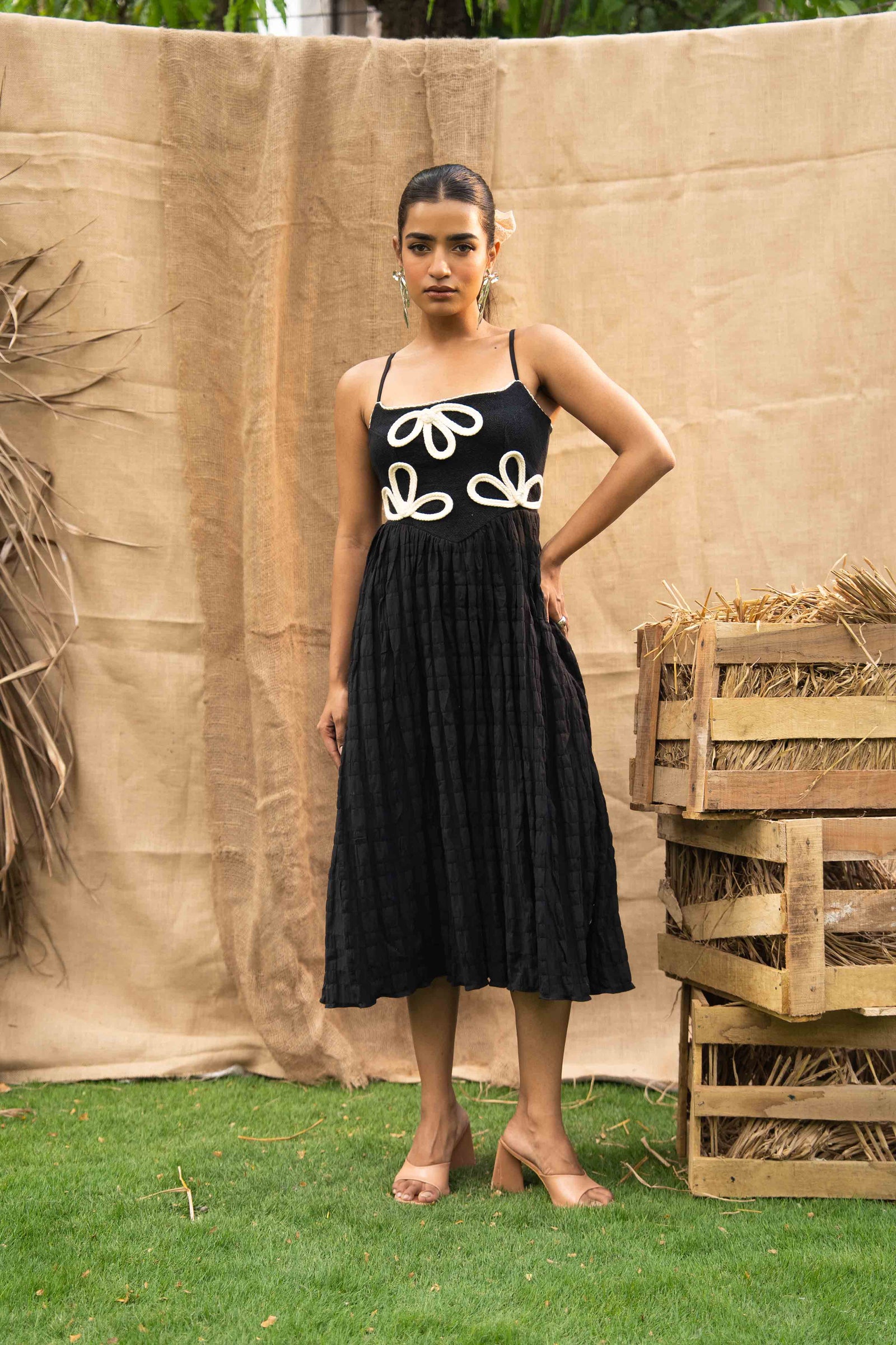 A Fit And Flare Dress, Adorned With Handembroidered