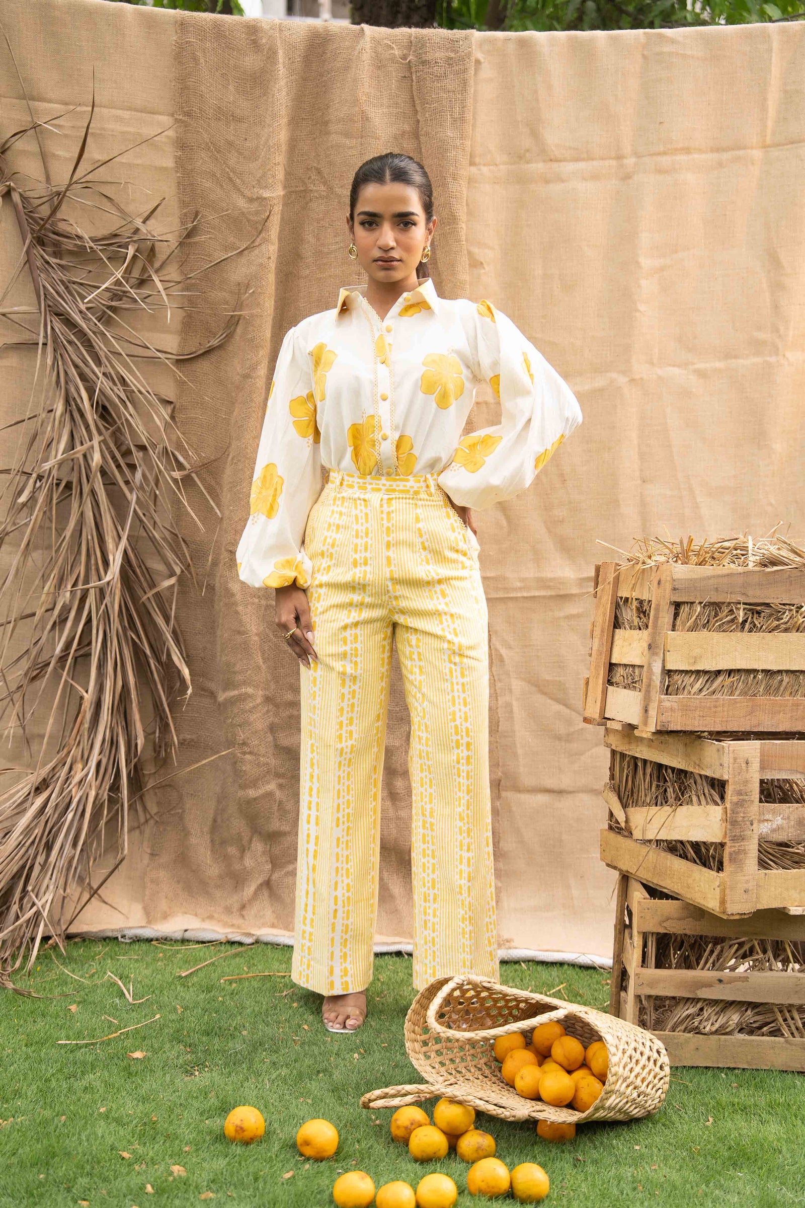 Printed Coord Set, Combination Of Floral Print And Geometry