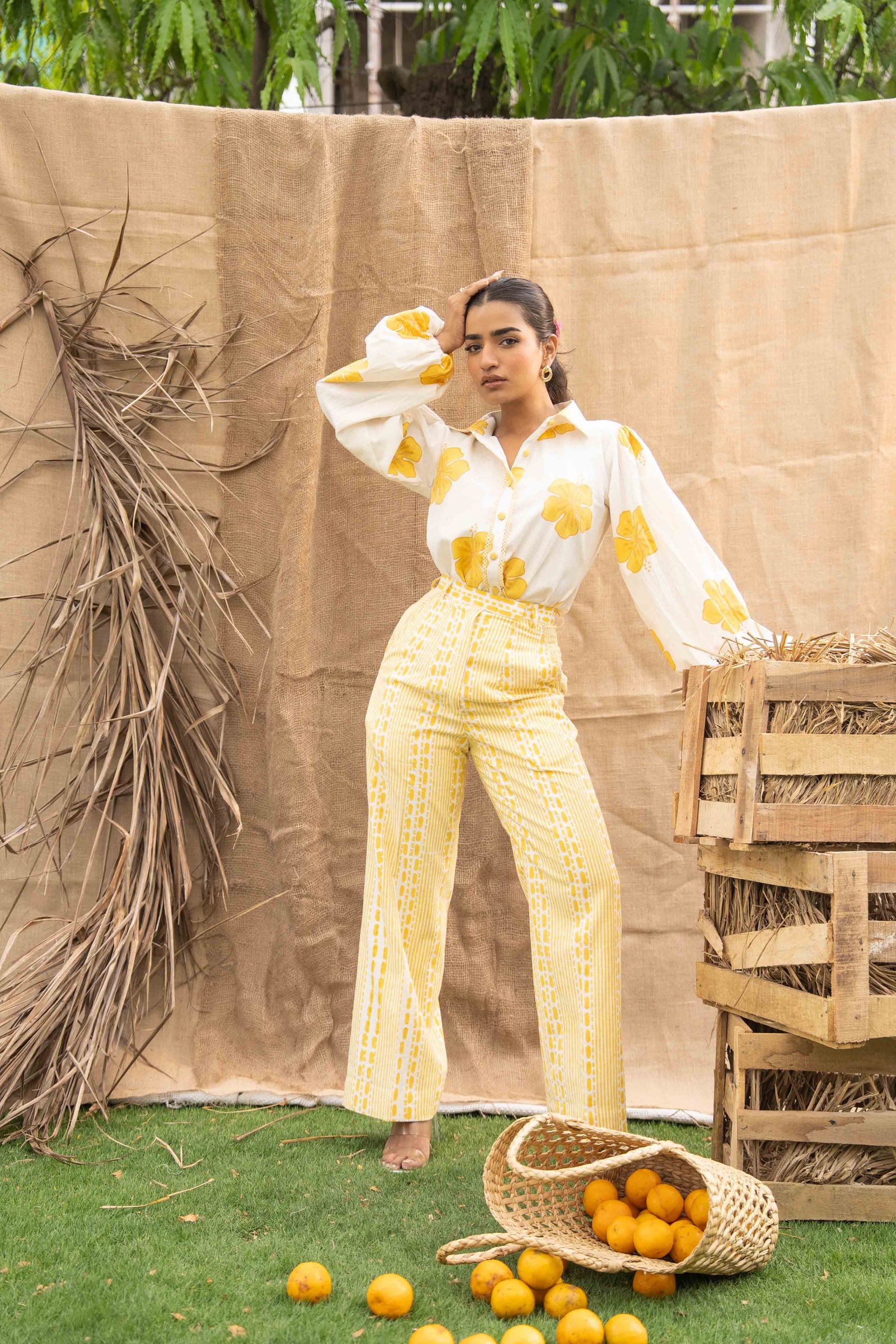 Printed Coord Set, Combination Of Floral Print And Geometry