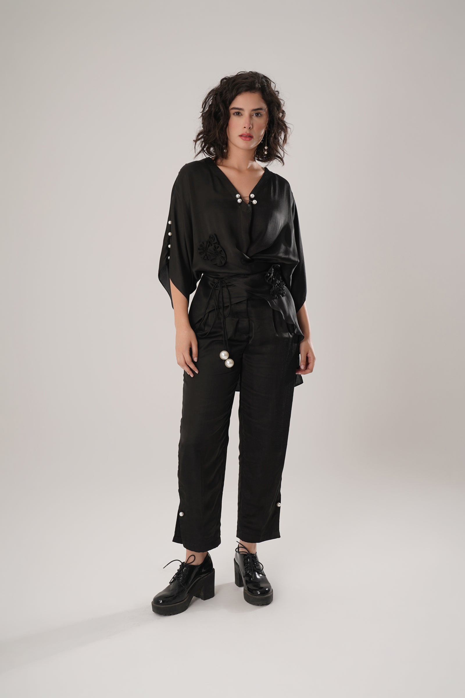 Black Modal Satin Top