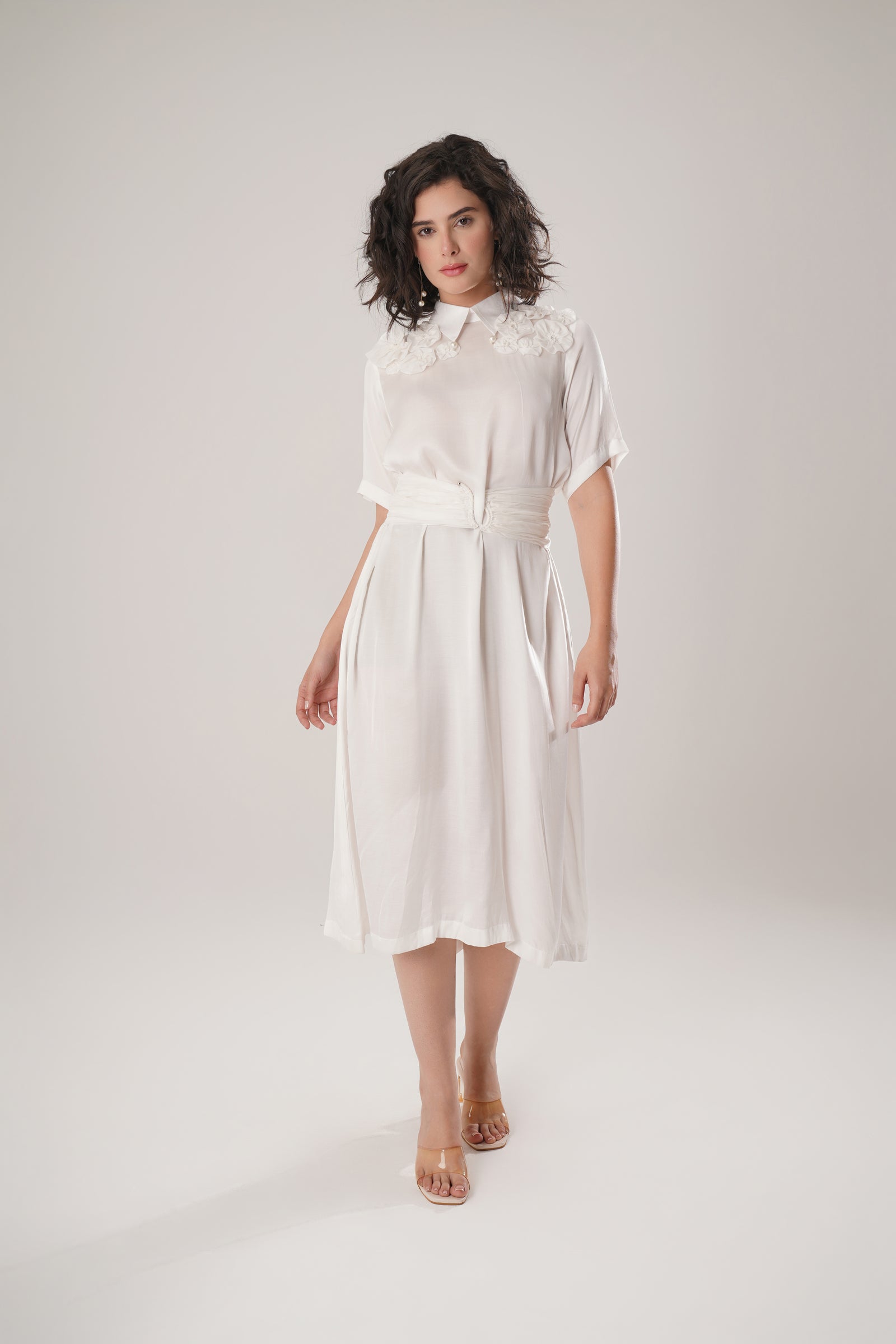 White Modal Satin Dress Is The Epitome Of Effortless Sophistication