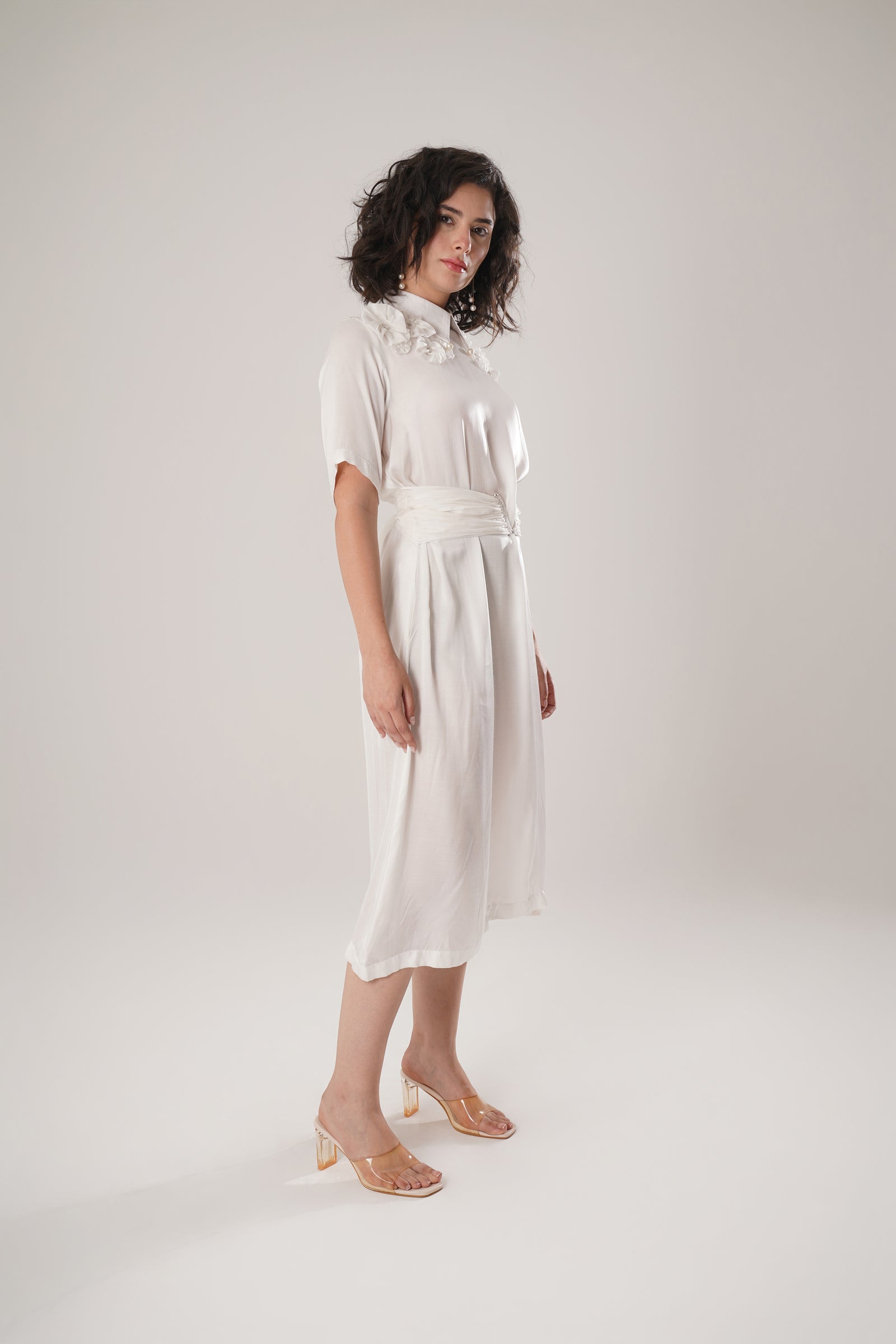 White Modal Satin Dress Is The Epitome Of Effortless Sophistication