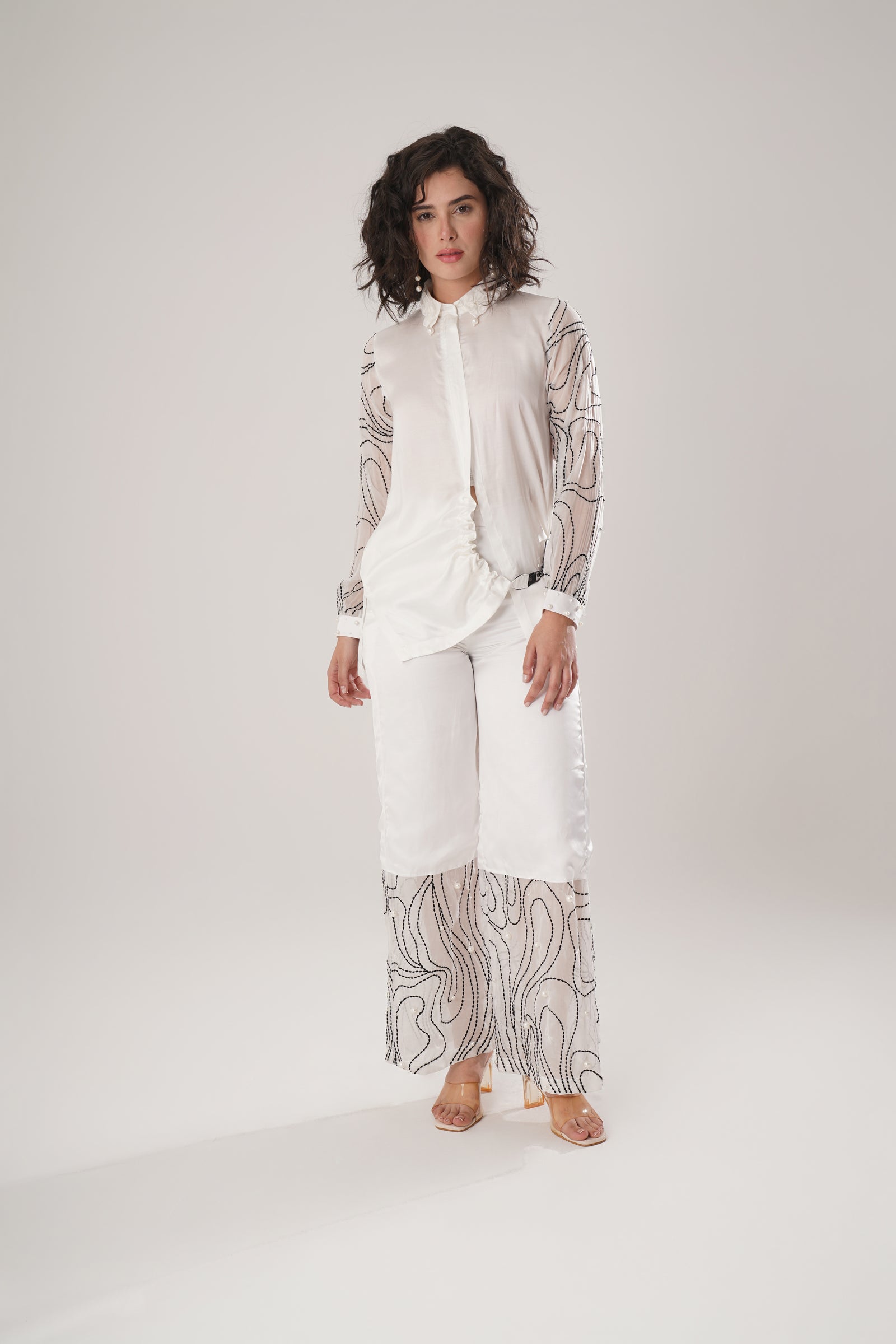 White Modal Satin Shirt Redefines Contemporary Sophistication