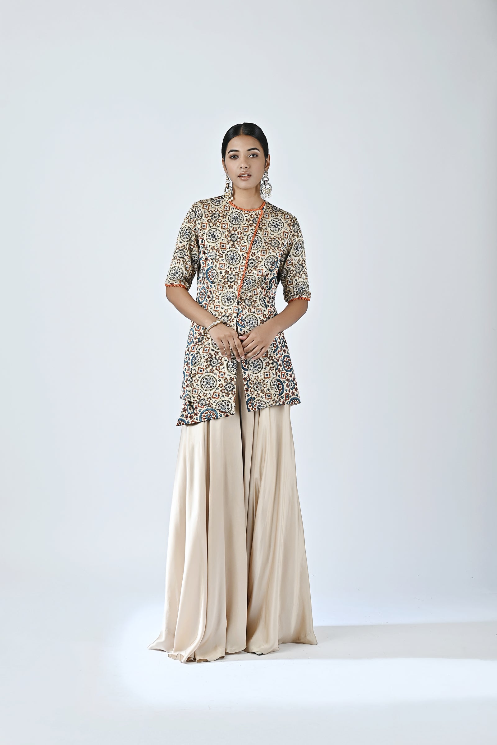 Suze Sailor Ajrakh top with flare pants