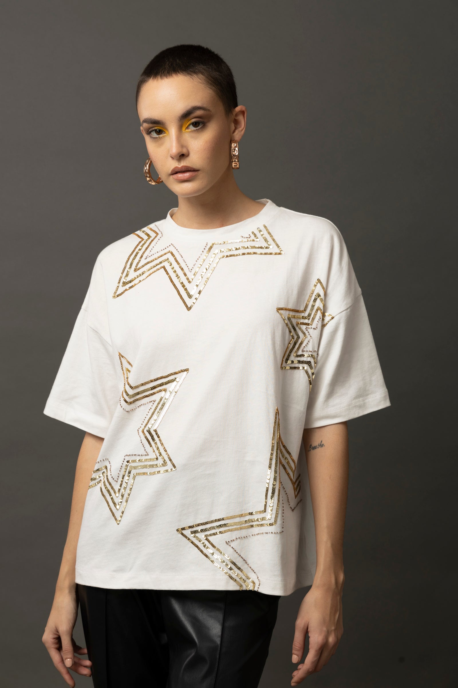 Starlet Sequins White T-shirt