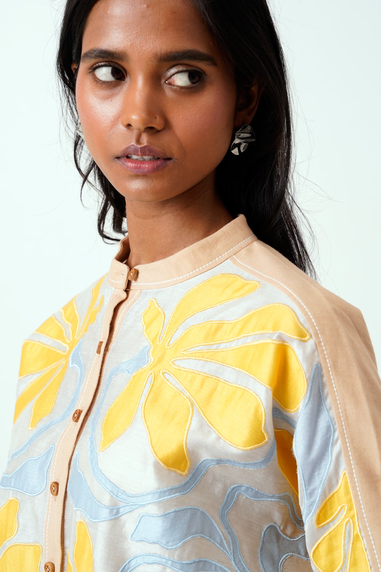 Bask & Pete - Latte Panel Appliqued Top +