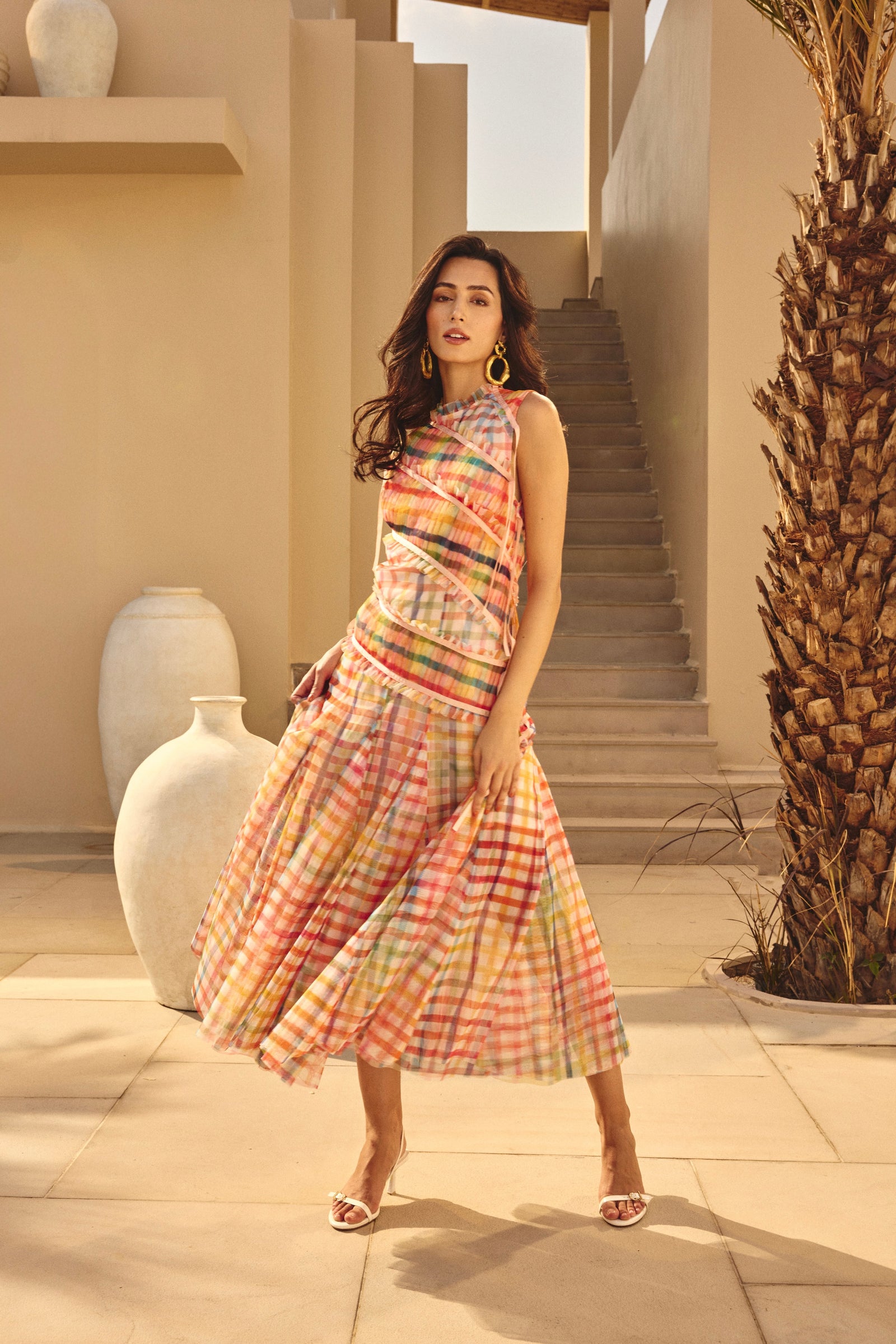 Freda Ruched Midi Dress