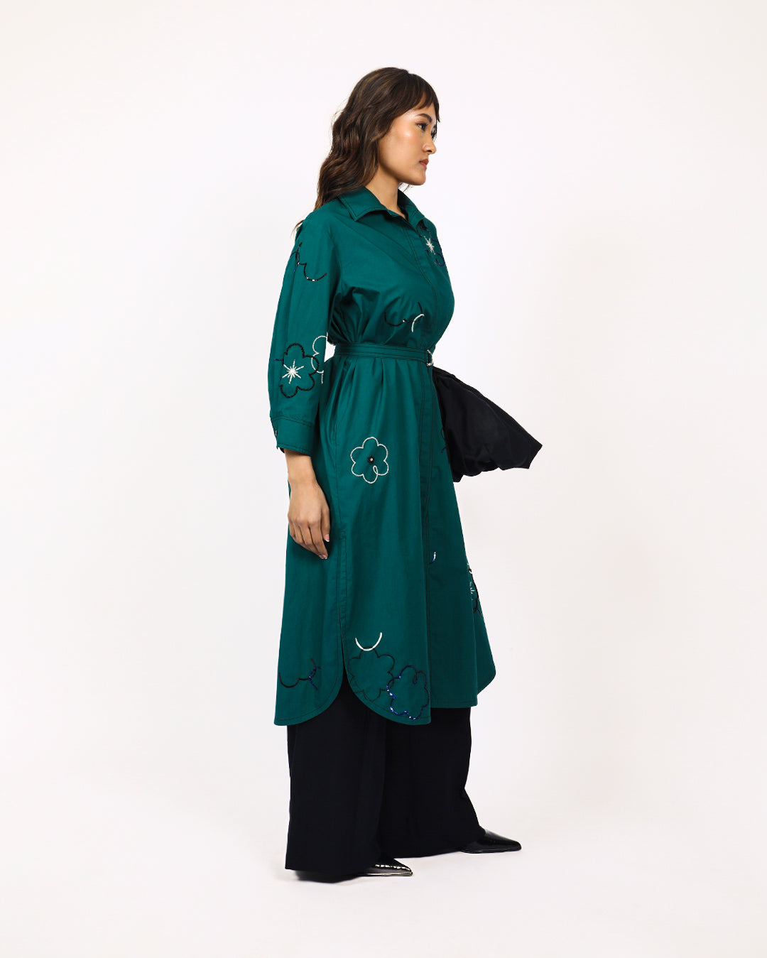 Ditsy embroidered fence shirt