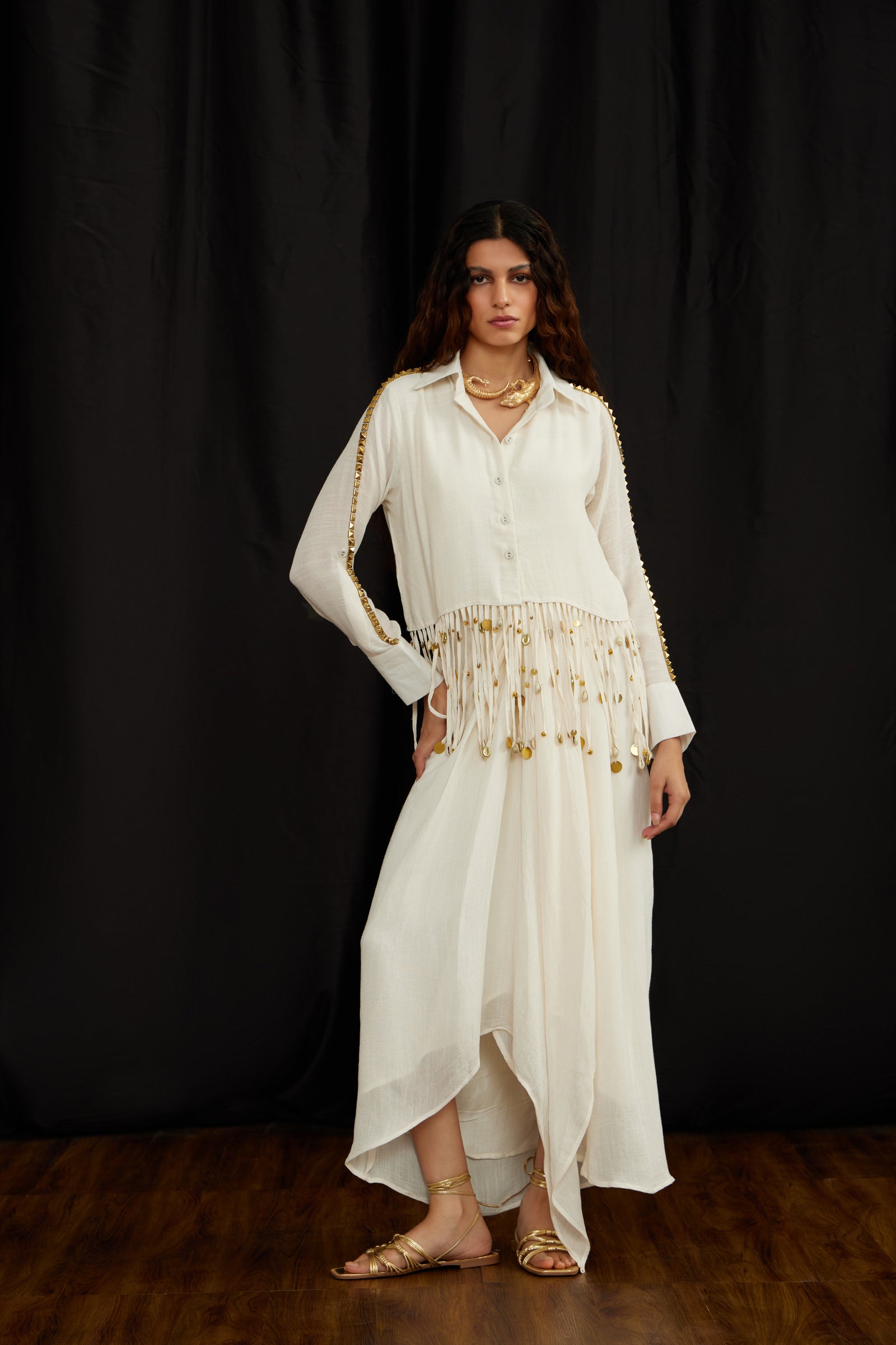 Crop Jhalar Shirt Set ( ENF/32(B) )