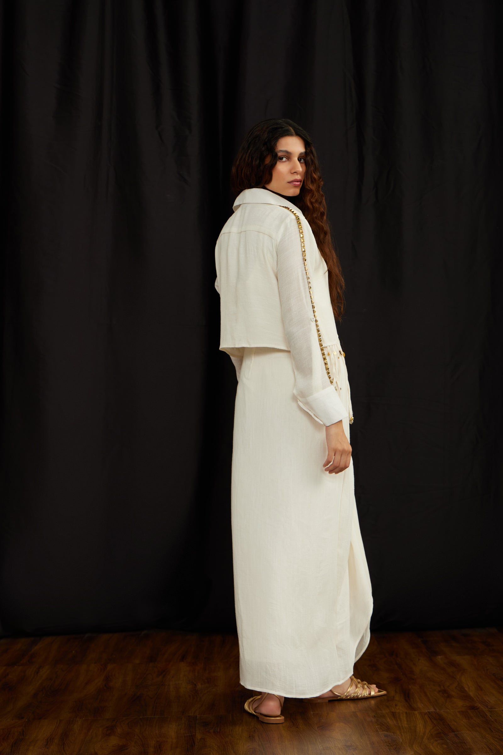 Crop Jhalar Shirt Set ( ENF/32(B) )