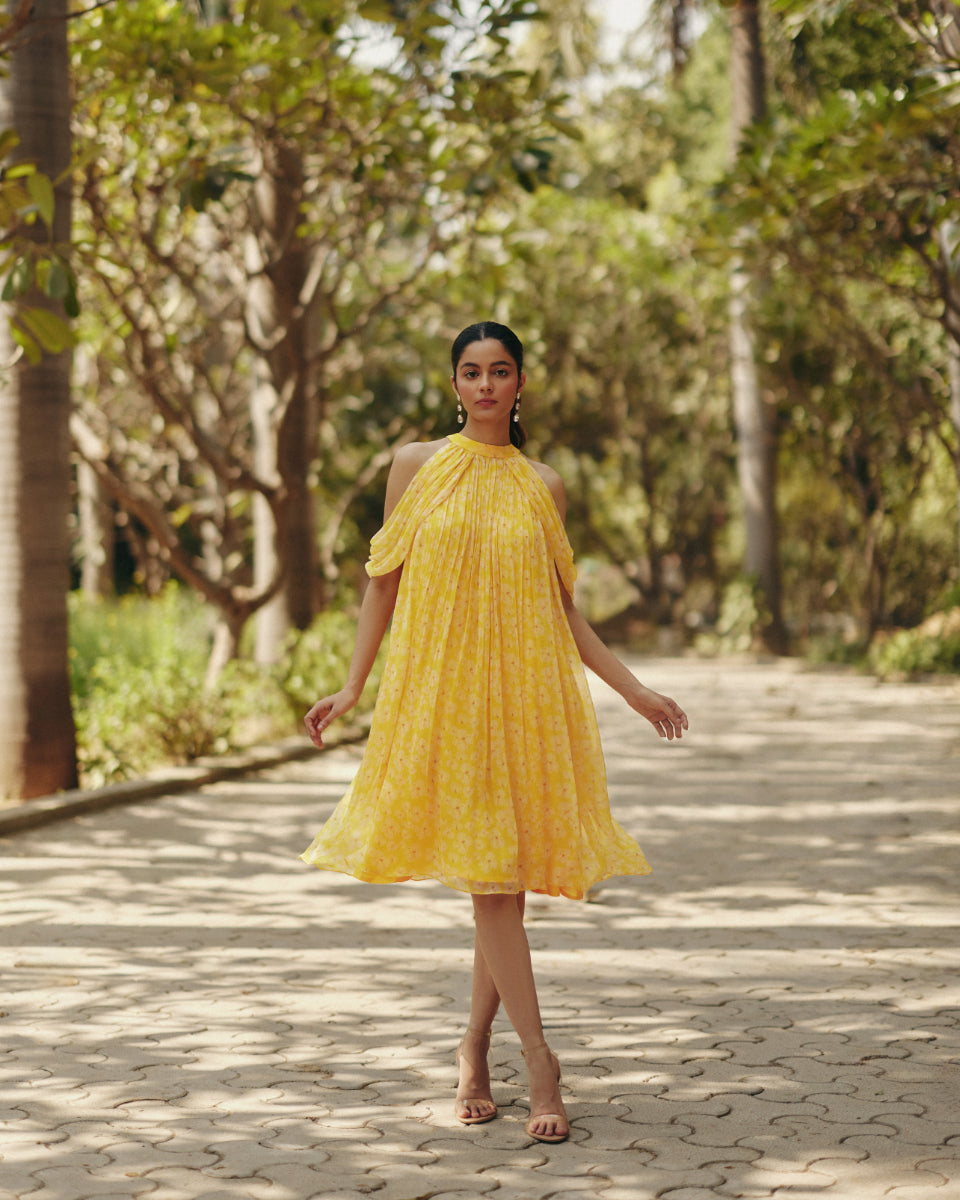 Ewoke Yellow Midi Dress
