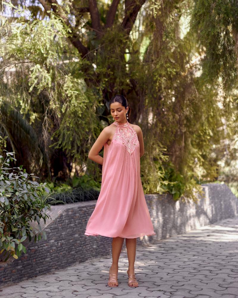Ewoke Blush Pink Midi Dress