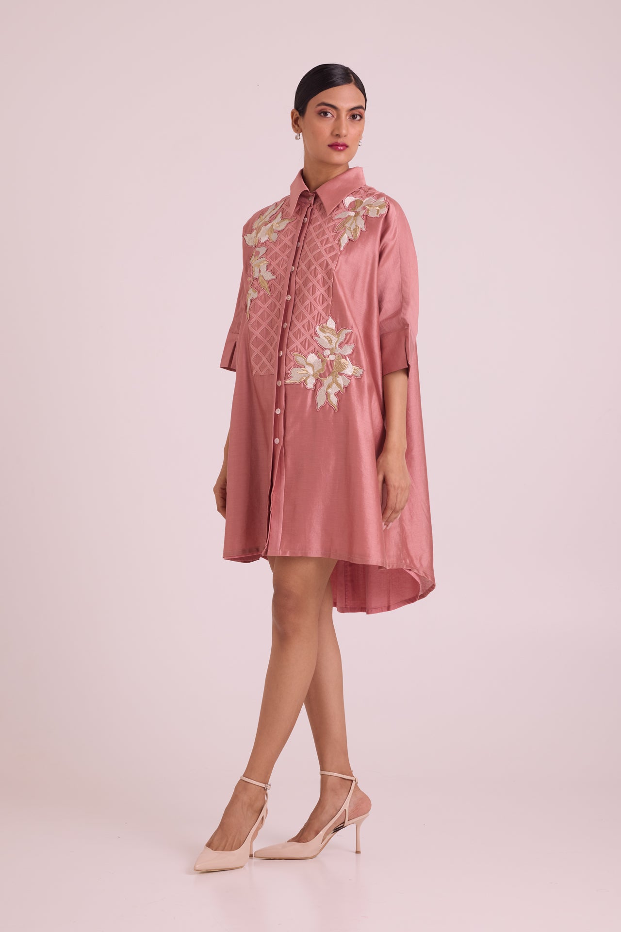 Old Rose Mimi - Framed Shirt Dress