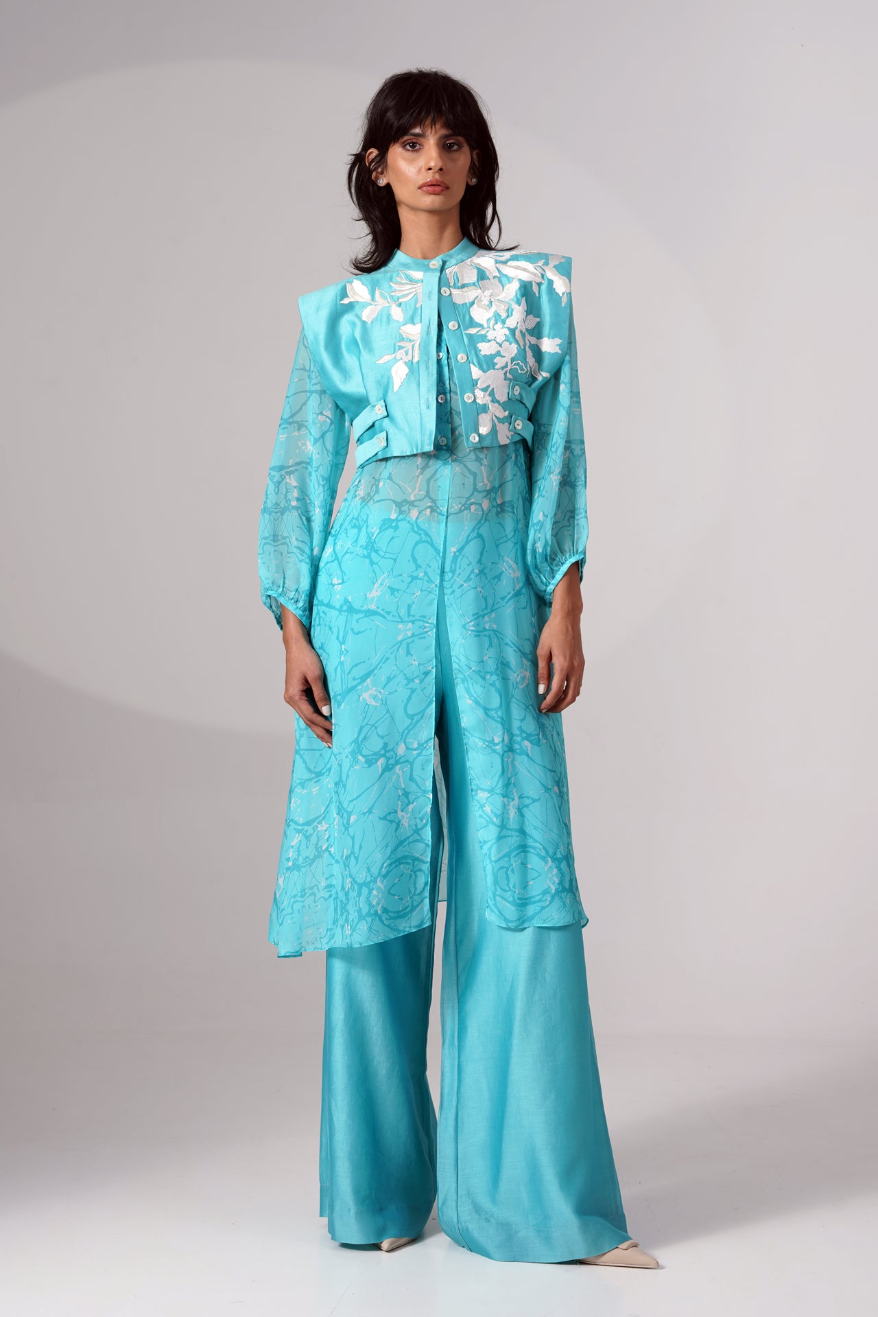 Lana - Crop Jacket Long Shirt Flared Pants