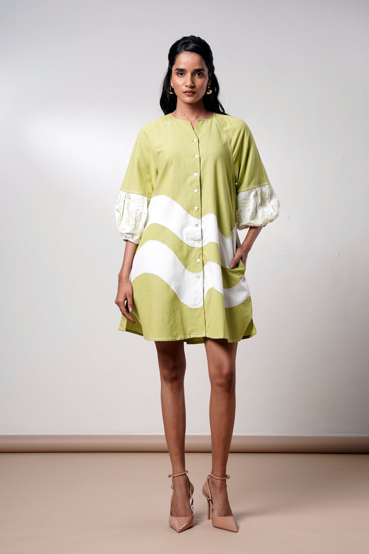 Hope-olive-bloom-Short dress